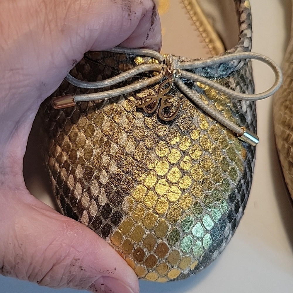 Sam Edelman Metallic Snake Print Flats - Picture 3 of 12